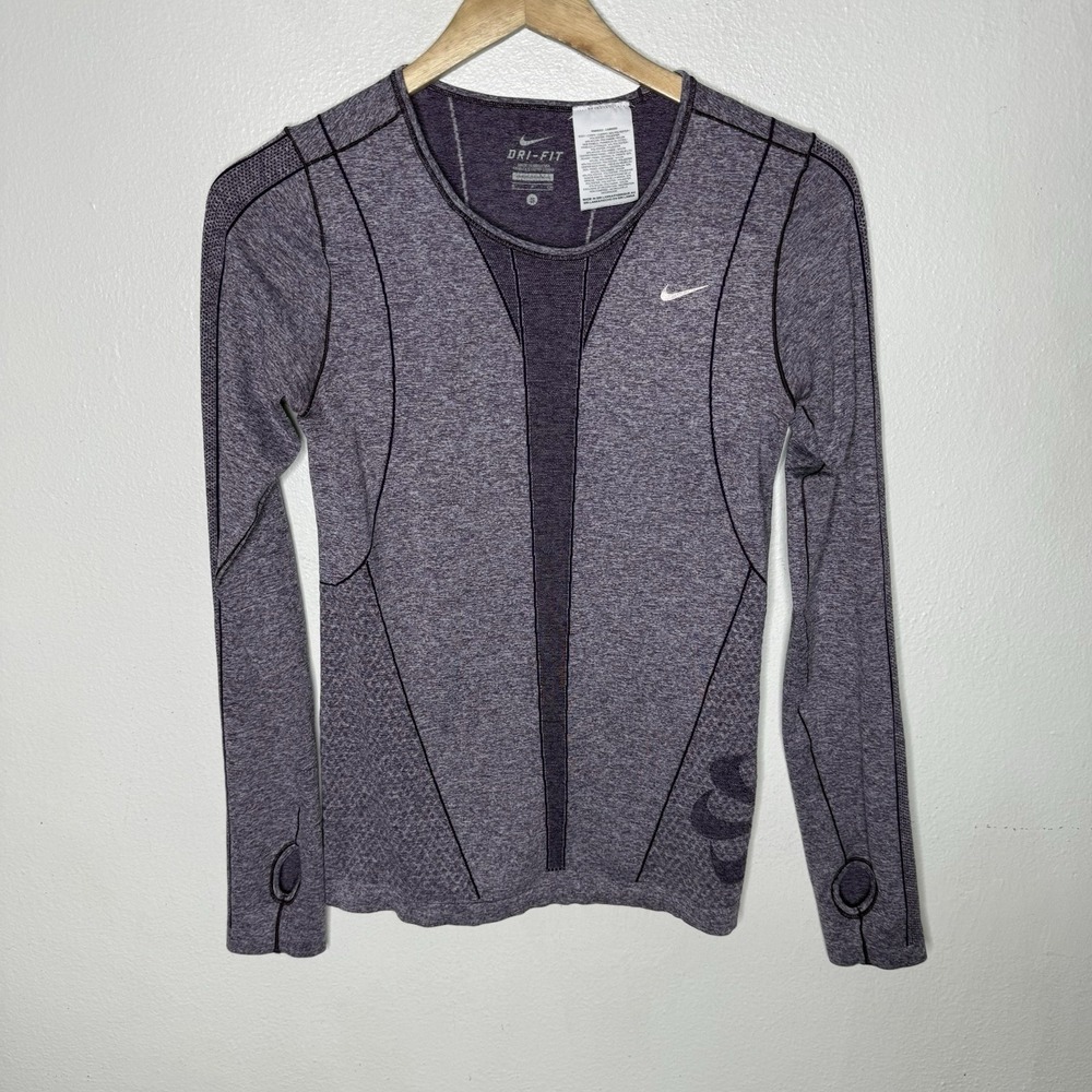 Nike Purple Seamless Long‎ Sleeve Thumb Holes Running Shirt Top Women's Small